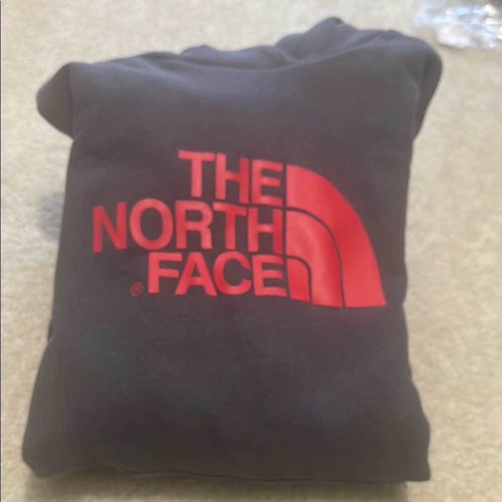 The North Face Black Hoodie with Red Logo